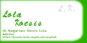 lola kocsis business card